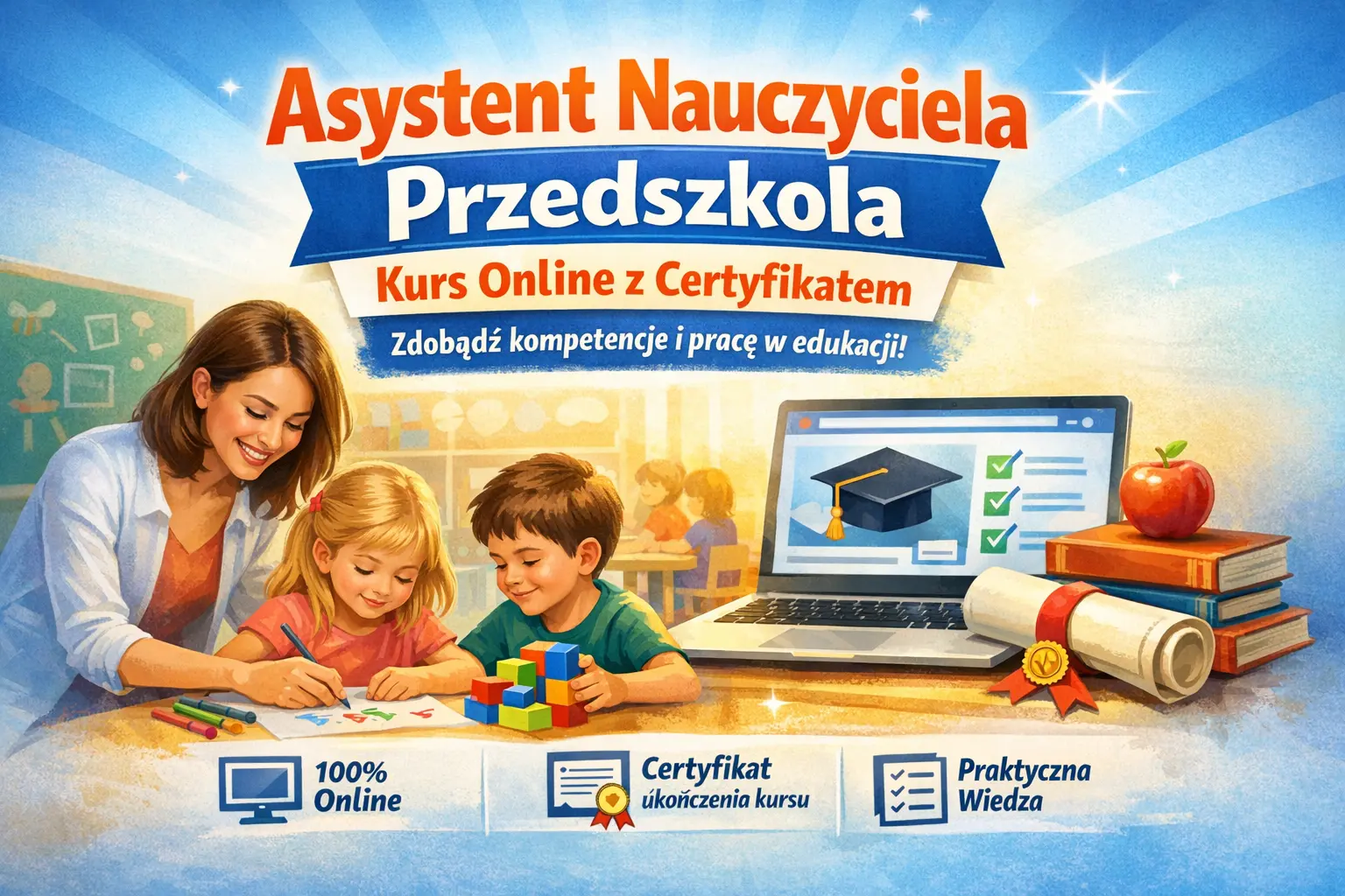 asystent nauczyciela przedszkola kurs online z certyfikatem